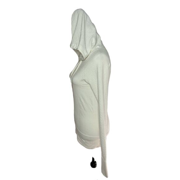 Athleta White Hooded Top Small Long Sleeve - Picture 3 of 5